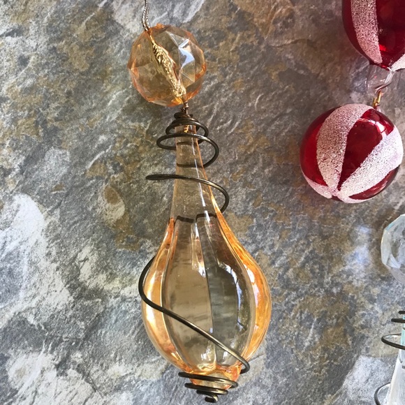 Set of 7 Glass Ornaments, Variety of Colors - Picture 5 of 7